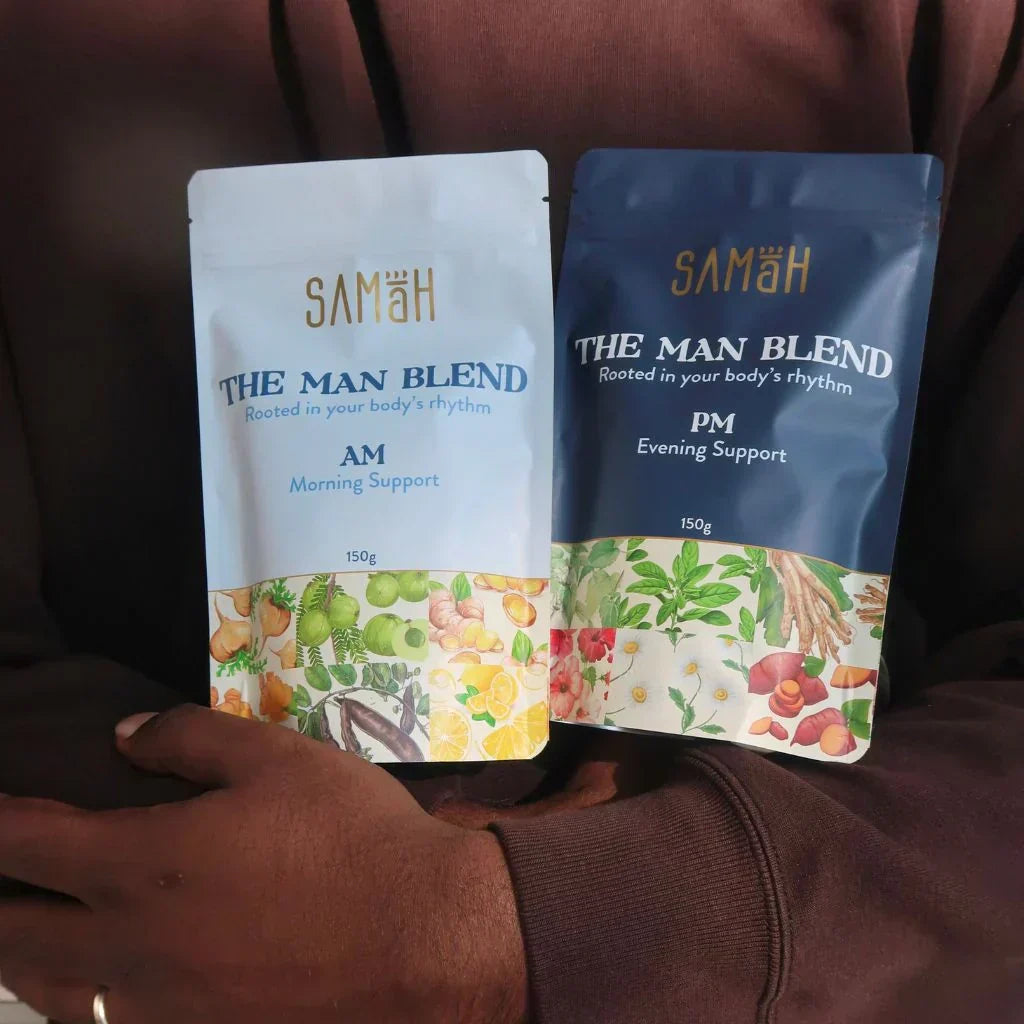 The Man Blend AM/PM Routine: Natural Support for Men's Energy, Focus & Hormones | Samāh