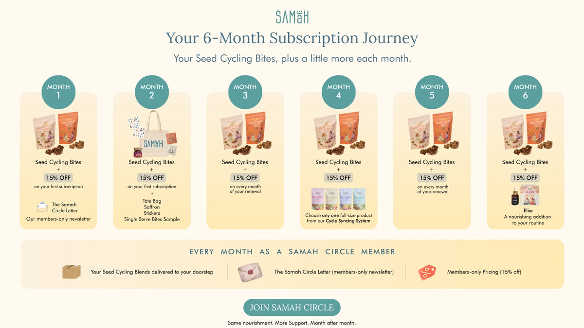 Your 6-month SAMAH Circle journey: what comes in each delivery